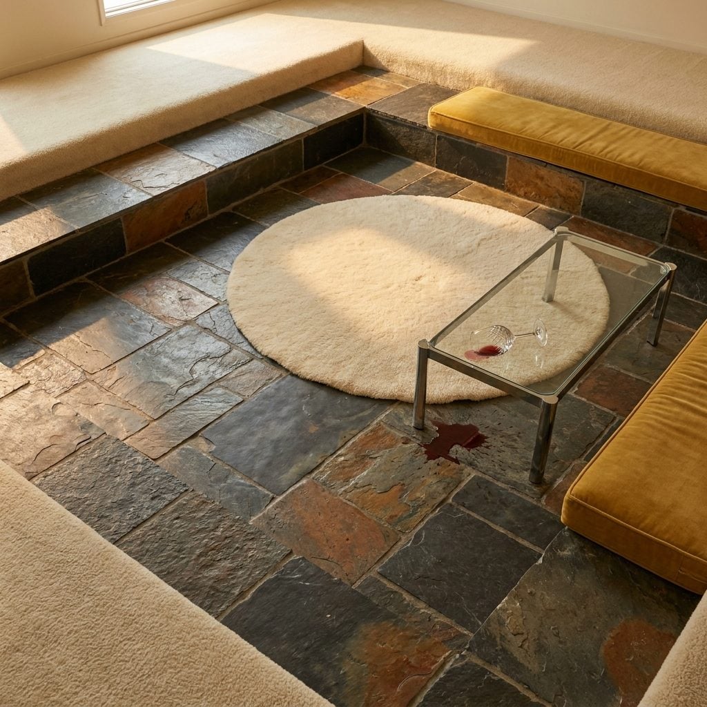 The Slate Floor That Turned Spilled Drinks Into a Non-Event
