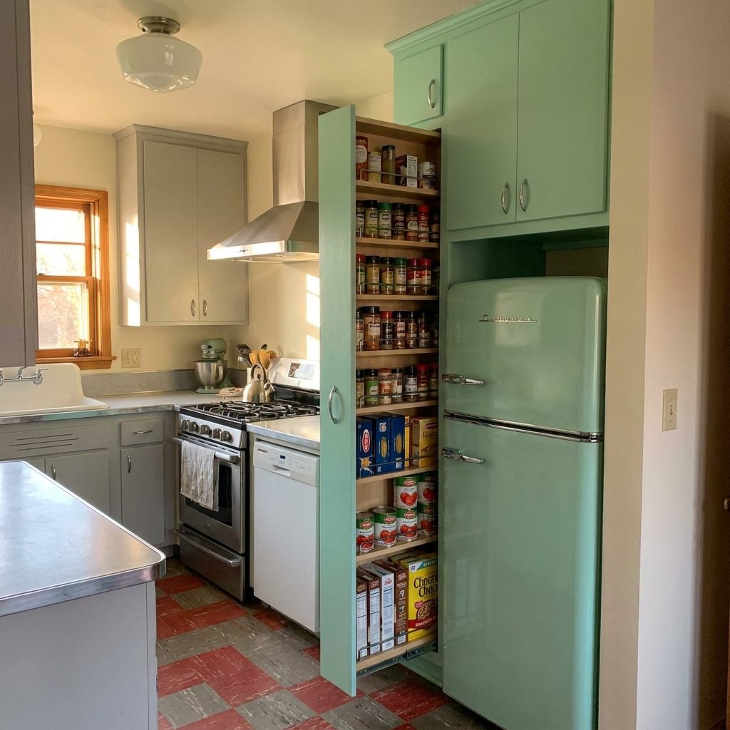 The Slim Pantry Cabinet Between the Fridge and the Wall