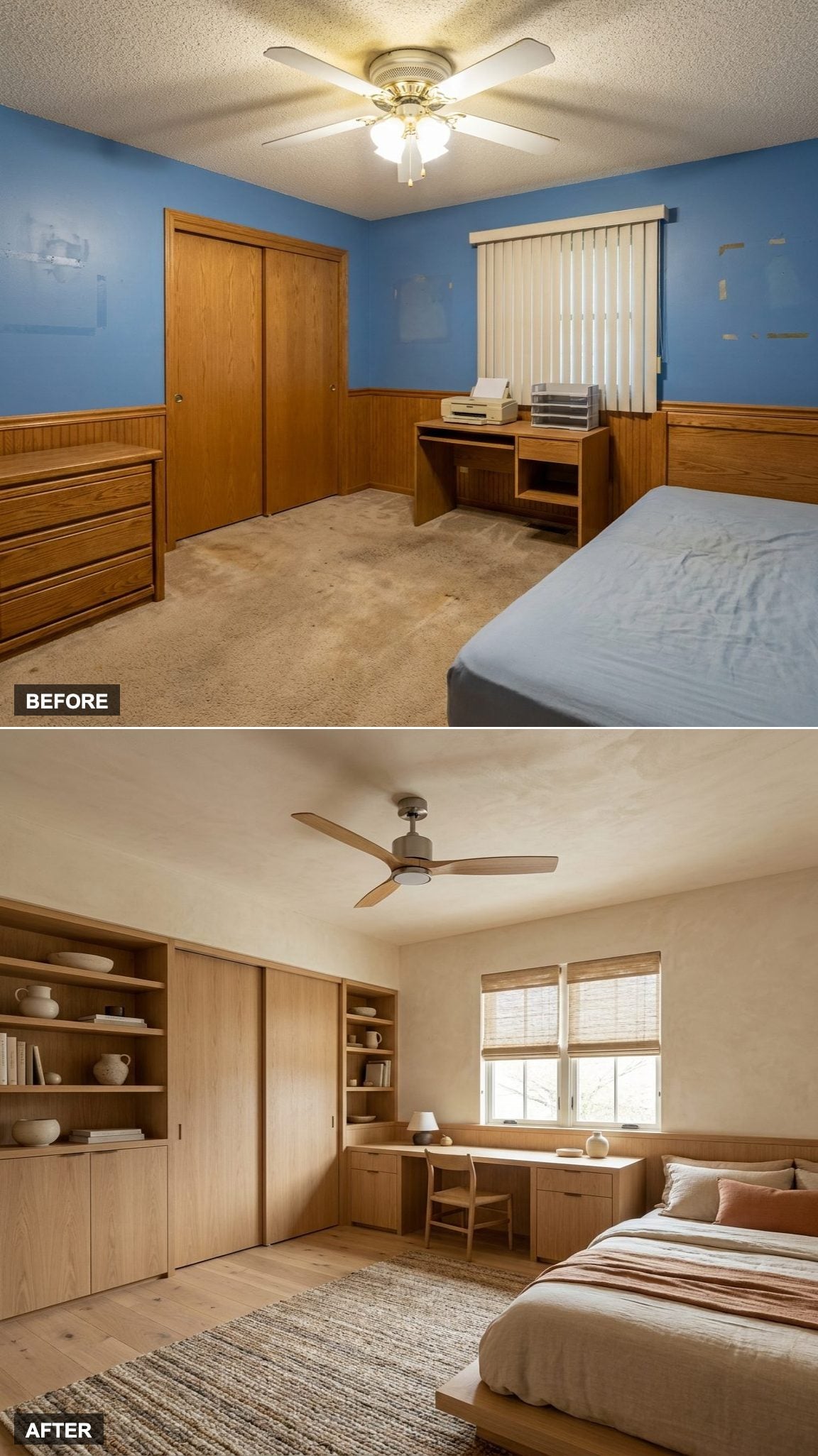 Soft Earth Tones and Uncluttered Built-Ins Make This the Calmest Room in the House