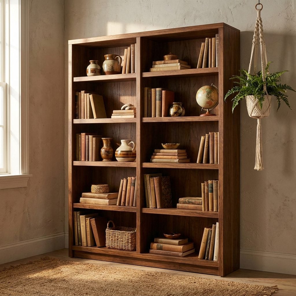 A Solid-Wood or Wood-Veneer Bookcase: About $45 to $80 in 1978