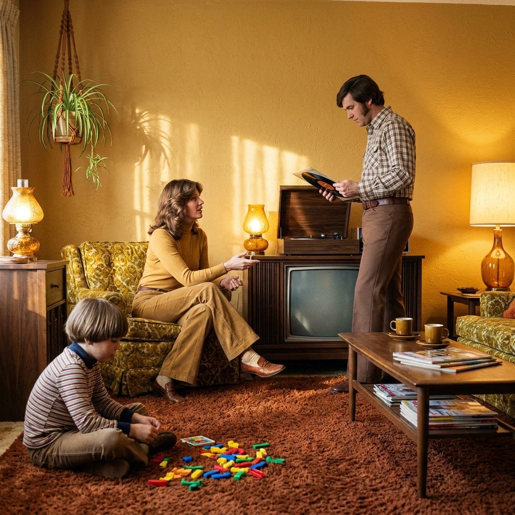 The Ochre Family Room Wall With Texture You Only Saw in the Afternoon Light