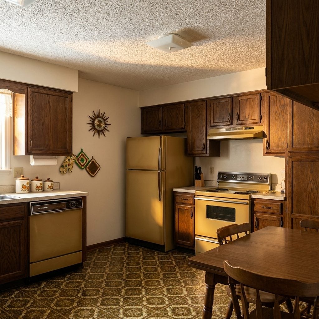 The Sprayed Popcorn Kitchen Ceiling That Watched Over Every Breakfast