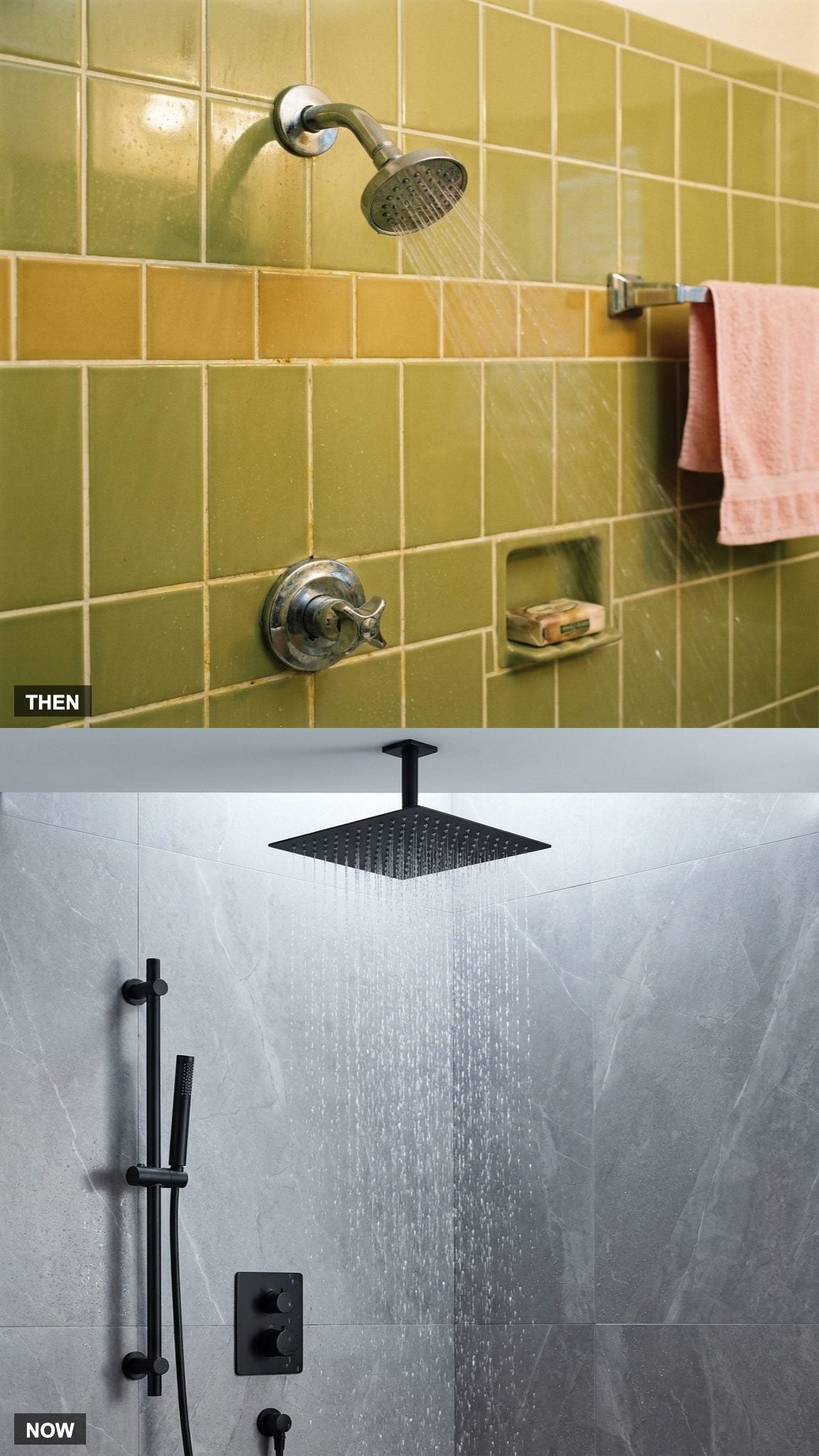 Standard Showerheads vs. Rainfall Shower Systems