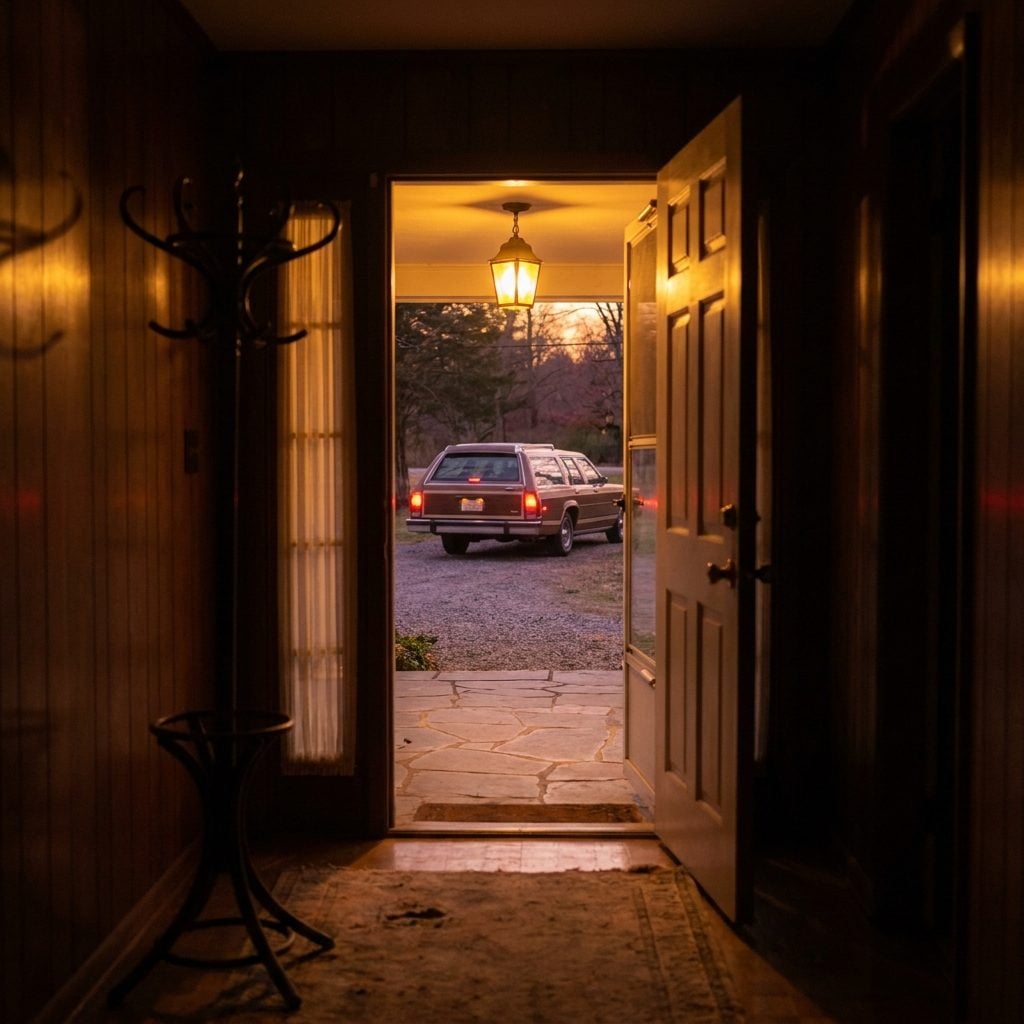 Standing at the Door to Wave Goodbye, Because Company Didn't Just Leave, They Were Sent Off