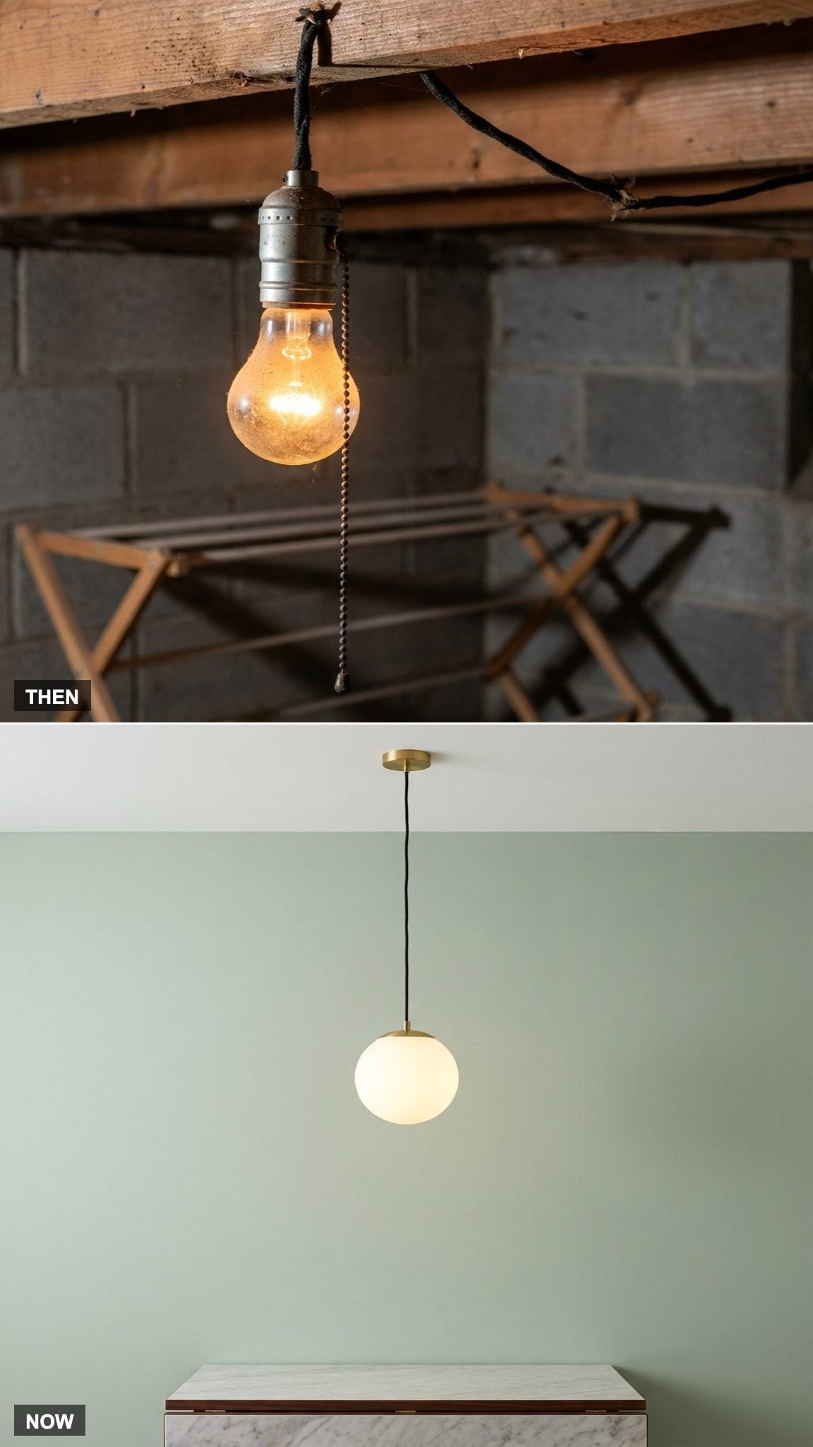 The Statement Light: Bare Pull-Chain Bulb vs. Decorative Pendant