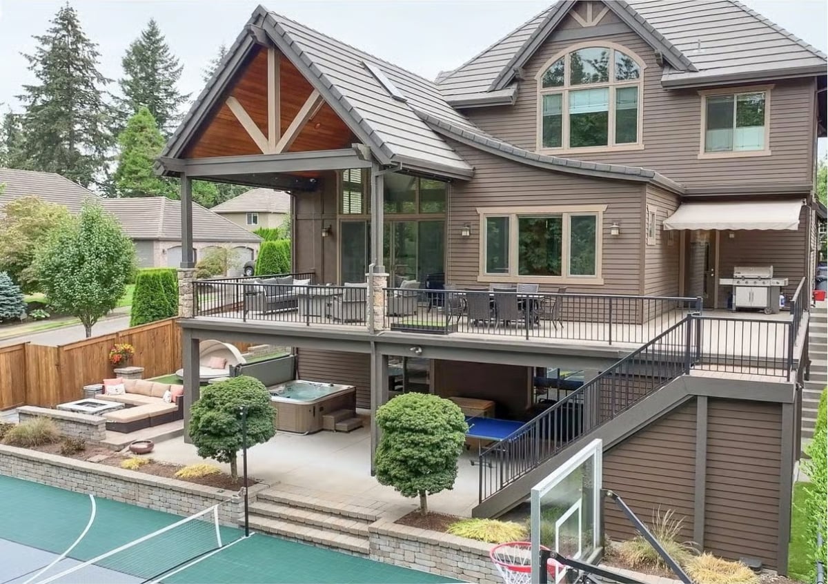 Covered Deck Living Done Right, From Hot Tub to Basketball Court