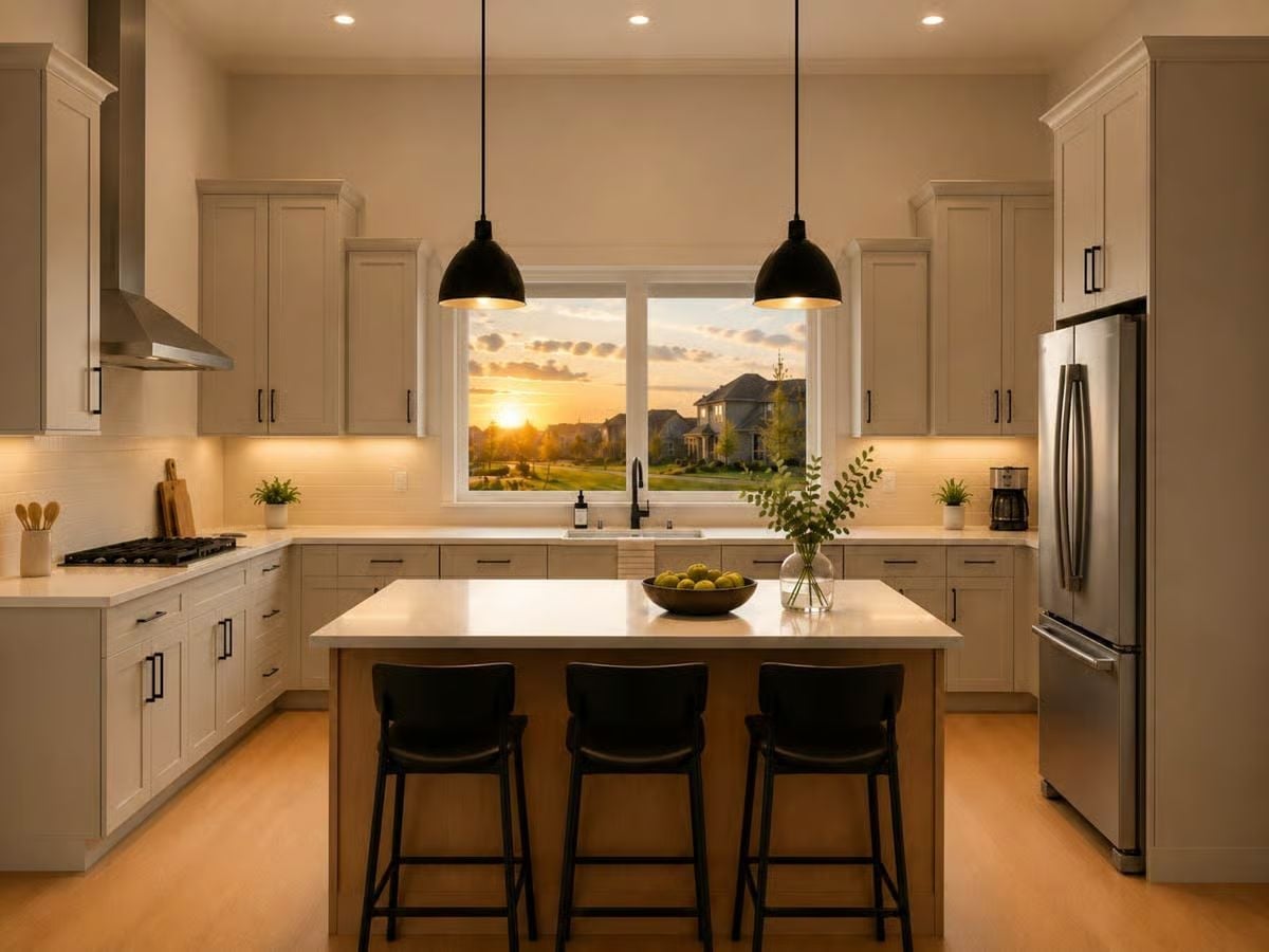 Pendant Lights, Sunset Views, and a Kitchen Island Built for Real Life