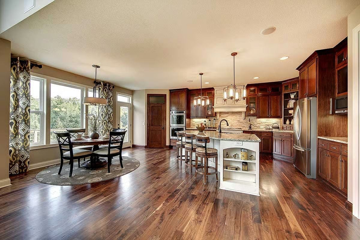 Walnut Floors and Cherry Cabinets Prove Warm Tones Don't Need Help