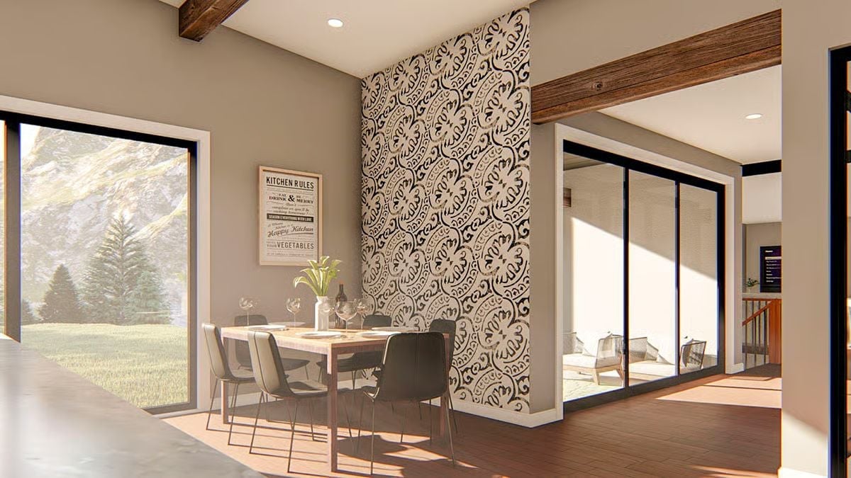 Patterned Accent Wall That Knows Exactly Where to Stop