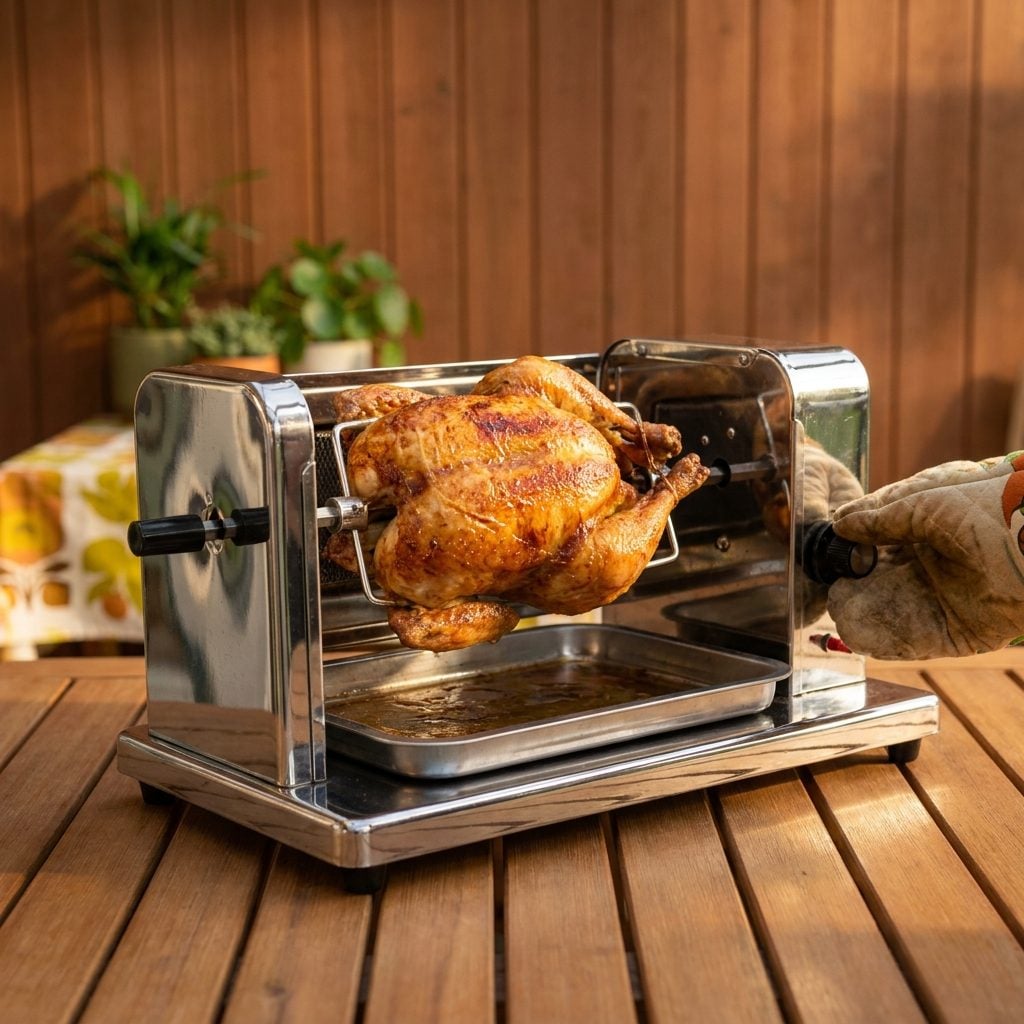 A Sunbeam Electric Rotisserie Grill: About $34 in 1971