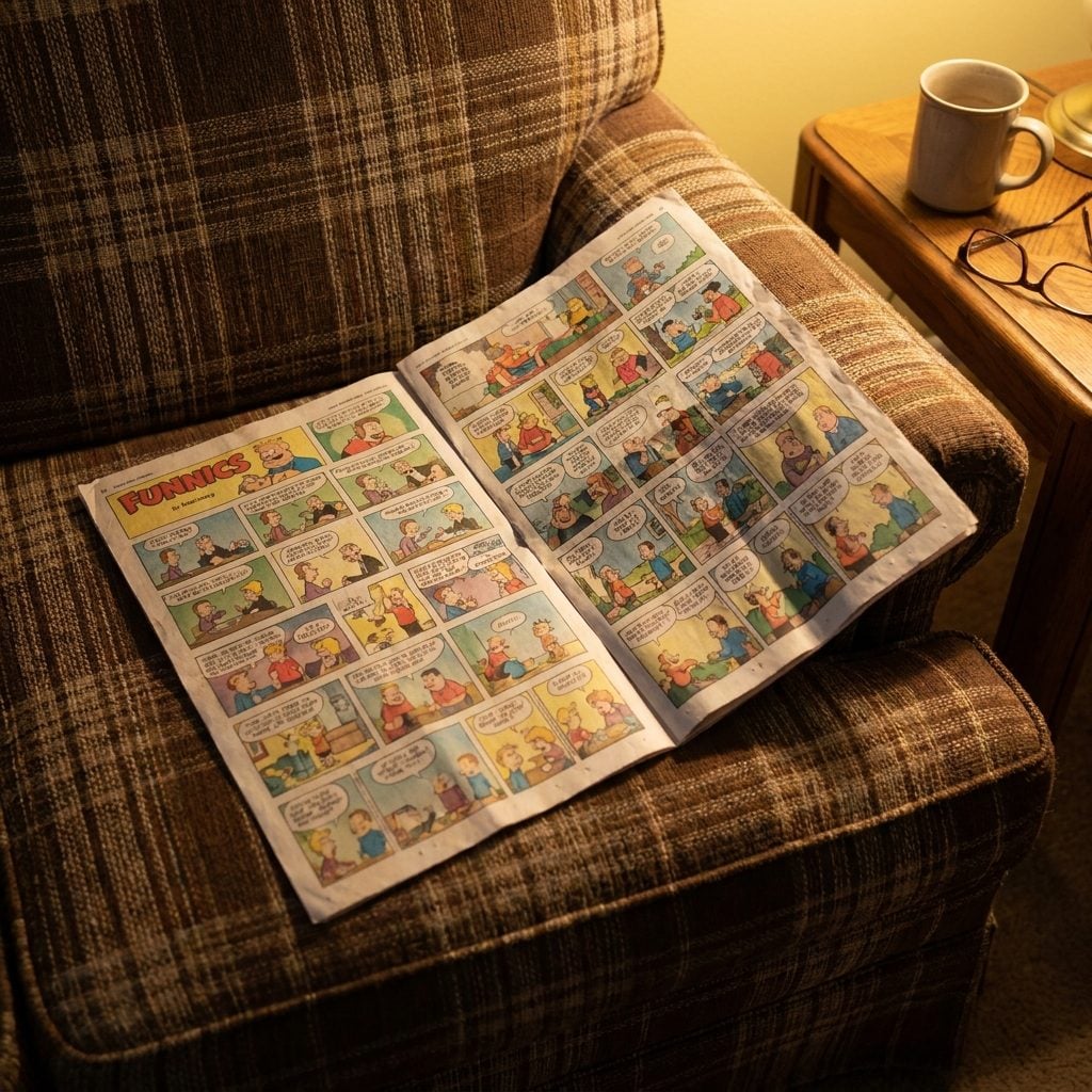 The Sunday Comics Section Rescued from the Paper and Read Properly on the Couch