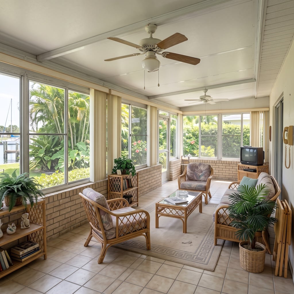 This Faded, Sun-Bleached 1980s Florida Sunroom Was Long Past Its Prime — Here Are the 38 Before & After Designs