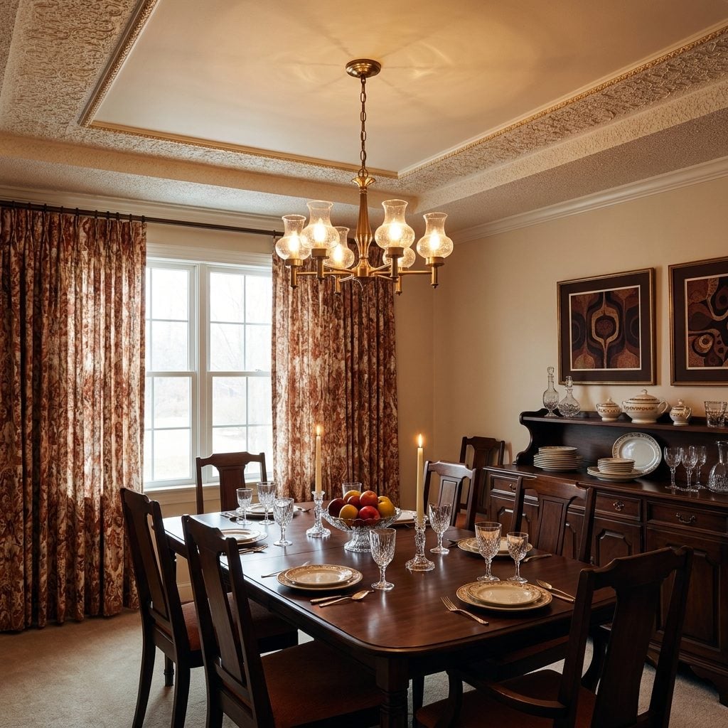 The Textured Ceiling Border That Framed the Dining Room Like a Picture