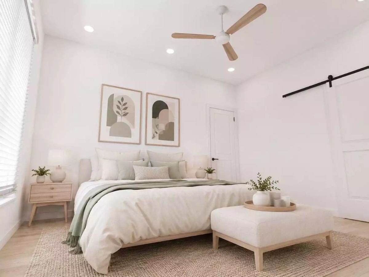 Sage Green, Bare Wood, and a Bedroom That Knows How to Be Quiet