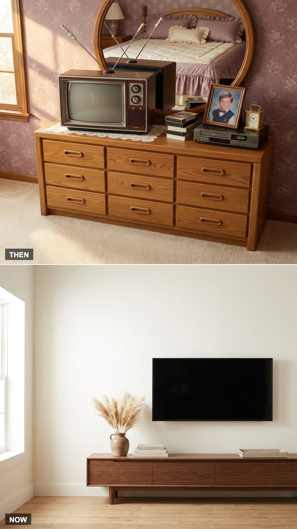 The Tube TV on the Dresser vs. The TV That Disappeared Into the Wall