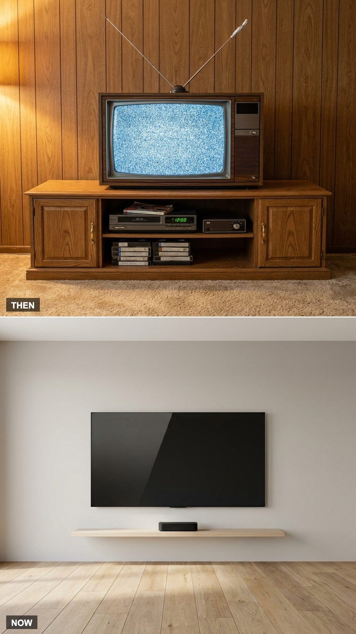 TV Antennas and VCRs Filled the Console