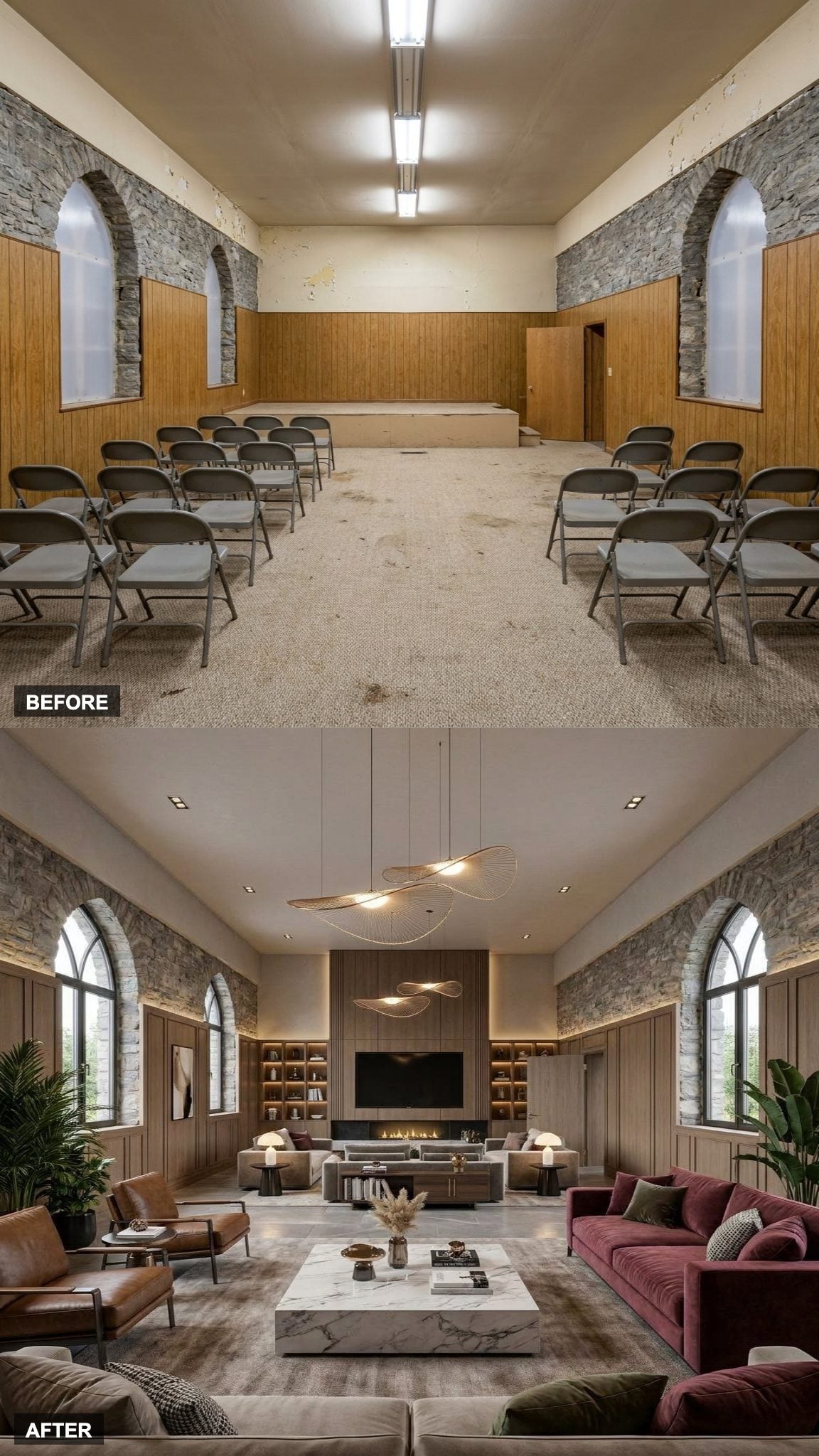 An Ultra-Luxury Estate With Heated Stone Floors, Custom Millwork, Sculptural Lighting, and Panoramic Glass That Honors Every Original Arch