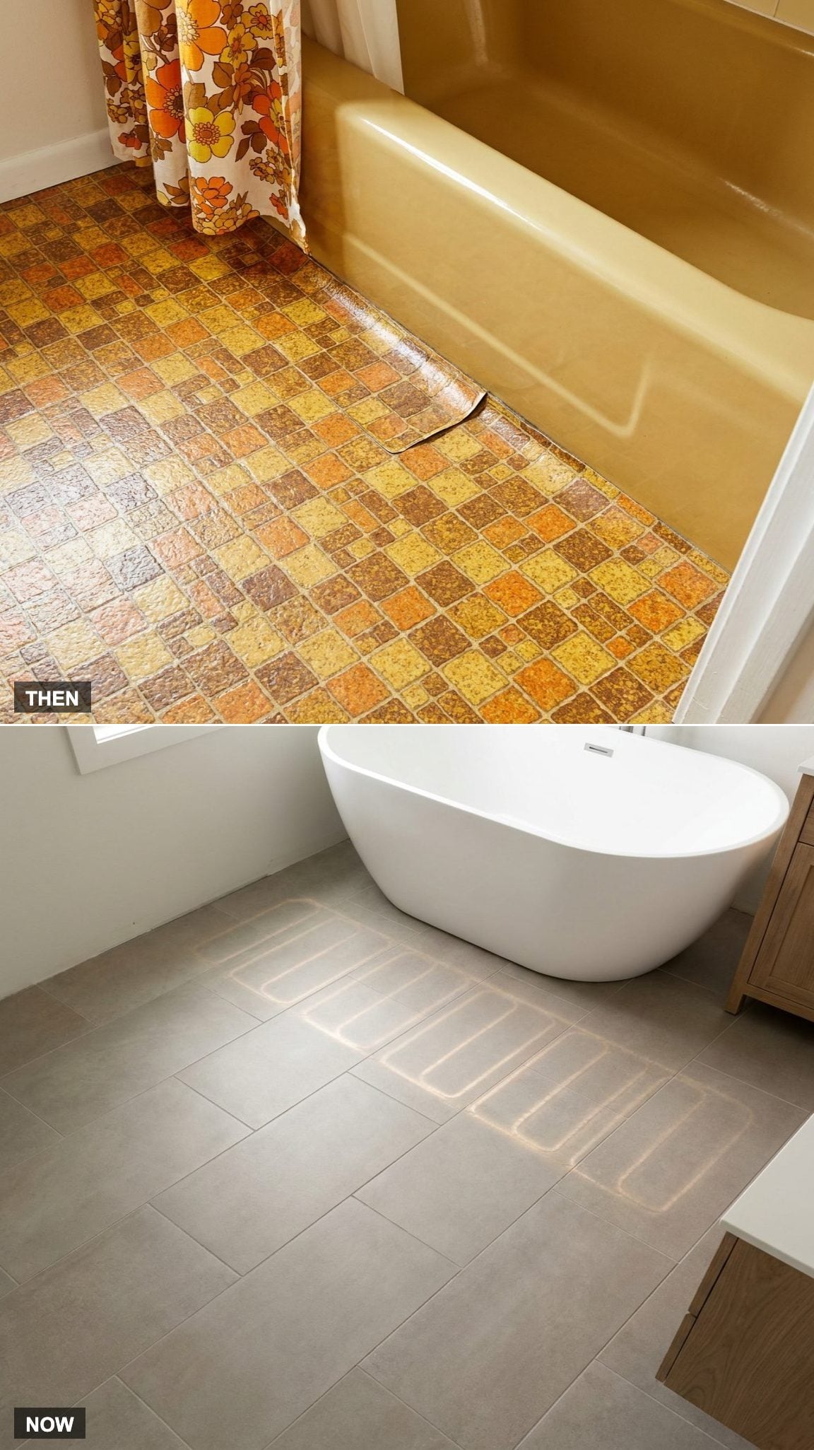Sheet Vinyl vs. Heated Porcelain Floors