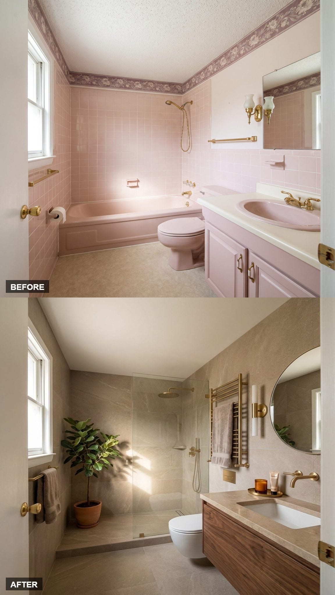 Warm Contemporary in Walnut and Brushed Gold