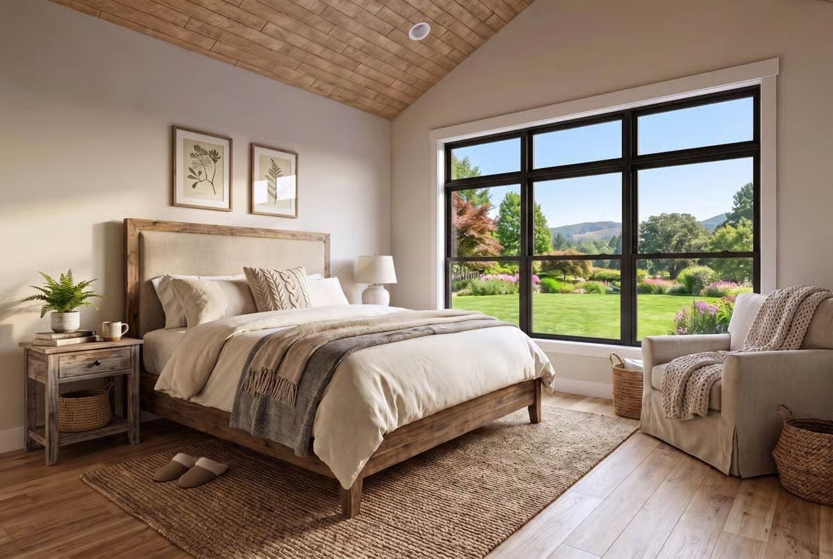 Shiplap Ceiling, Garden View, and a Bed You Won't Want to Leave Until Noon