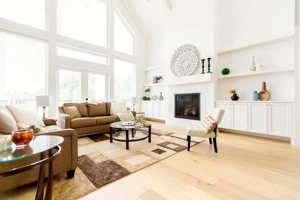 Vaulted Ceilings, a Fireplace, and a Rug That Actually Earns Its Square Footage