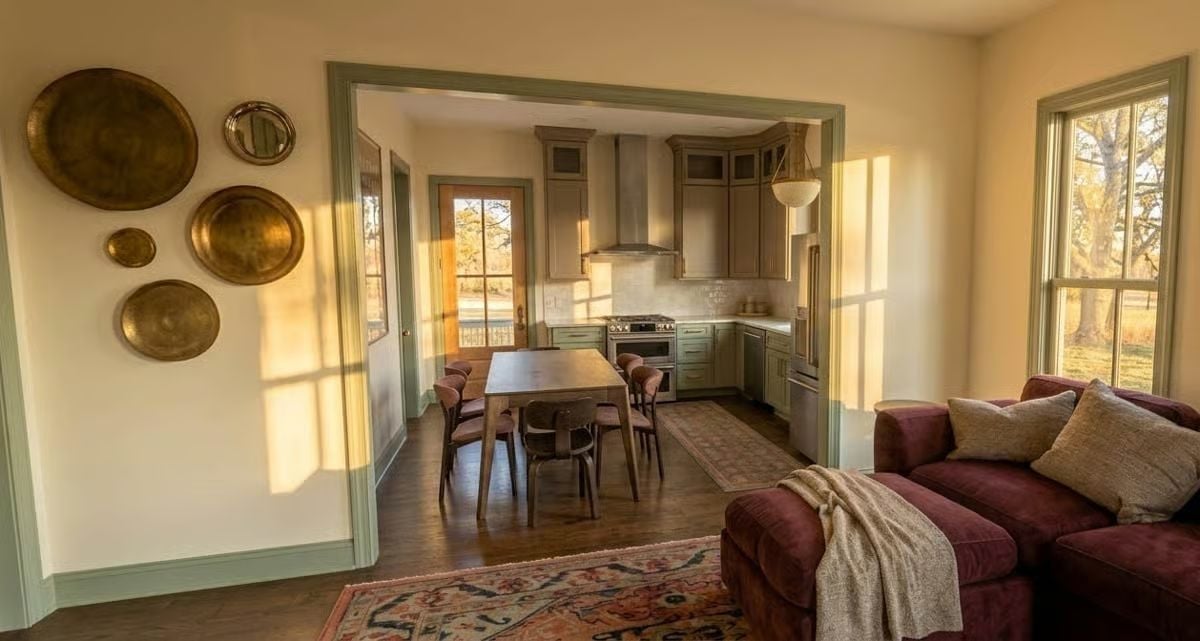 Sage Cabinets, Golden Light, and Plates That Earn Their Wall Space