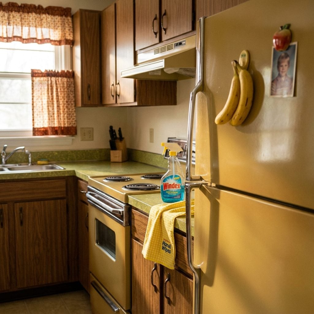 Wiping Down the Fingerprints on the Refrigerator Handle