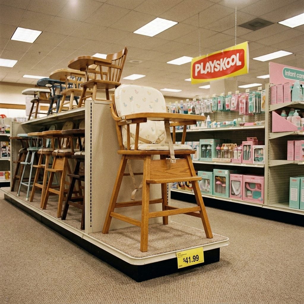 19. A Wooden High Chair Cost About $42 in 1985