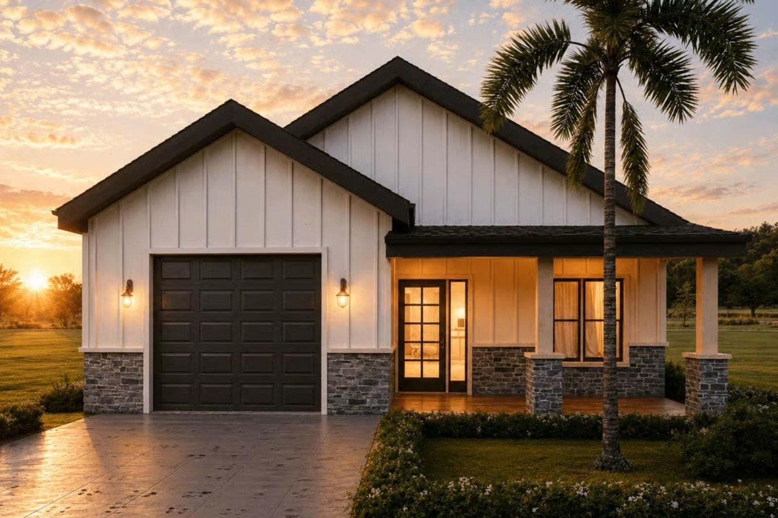 The Palmetta 3-Bedroom Barndominium Farmhouse Layout with Front Porch (1,571 Sq. Ft. Floor Plan)