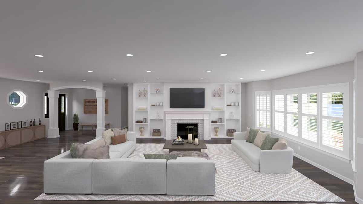 Built-Ins, Fireplace, and a Sectional That Actually Fits the Room