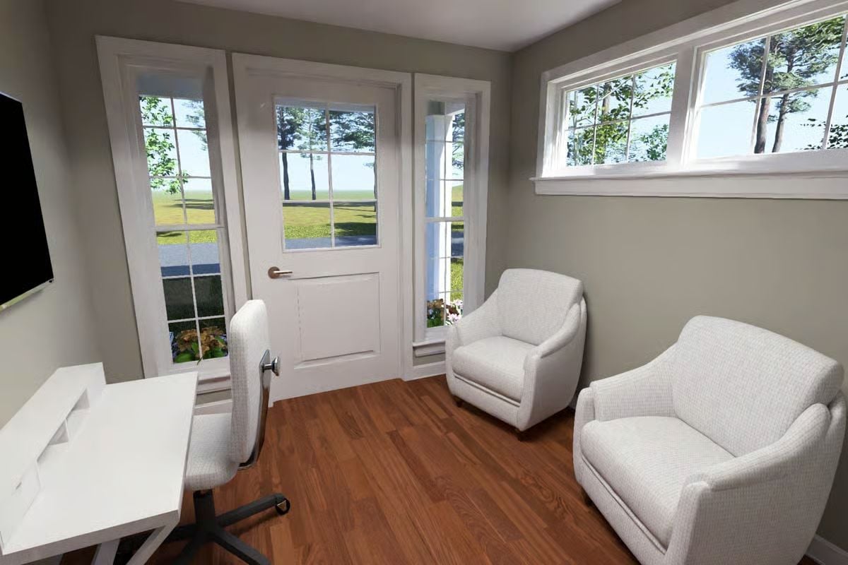 Quiet Corner Office Earns Its Keep With Two Club Chairs and a Door That Locks