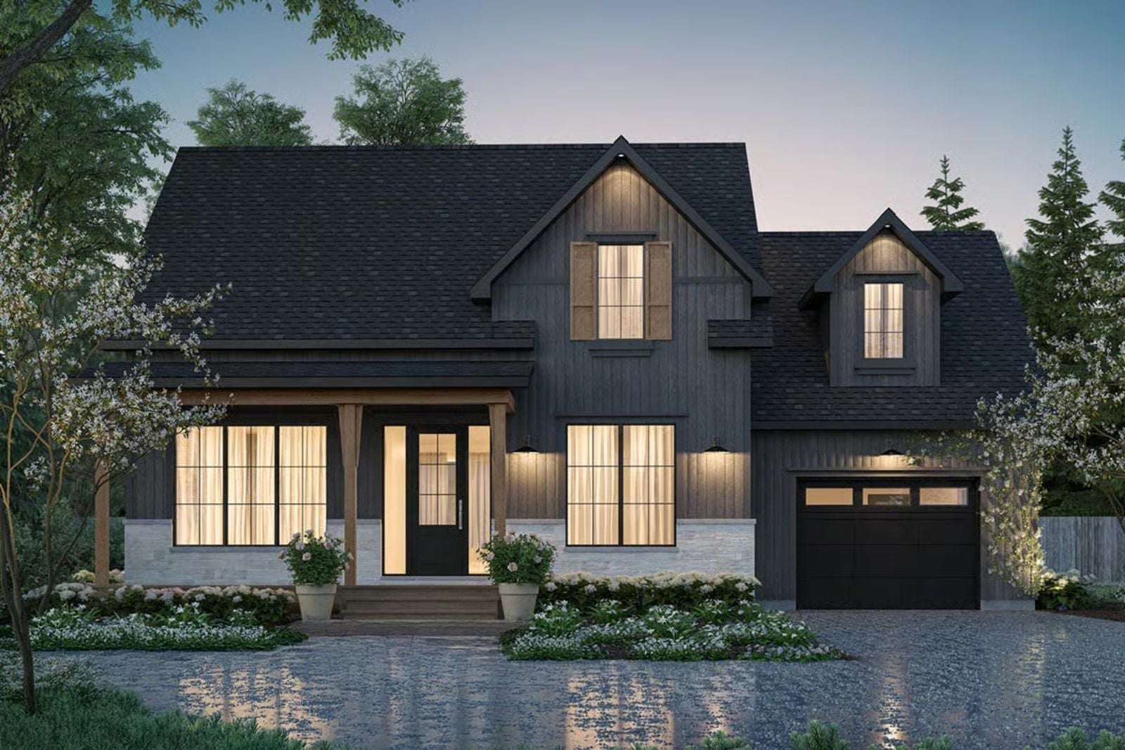 The Duskmoore 3-Bedroom Modern Farmhouse Layout with Covered Terrace (1,849 Sq. Ft. Floor Plan)