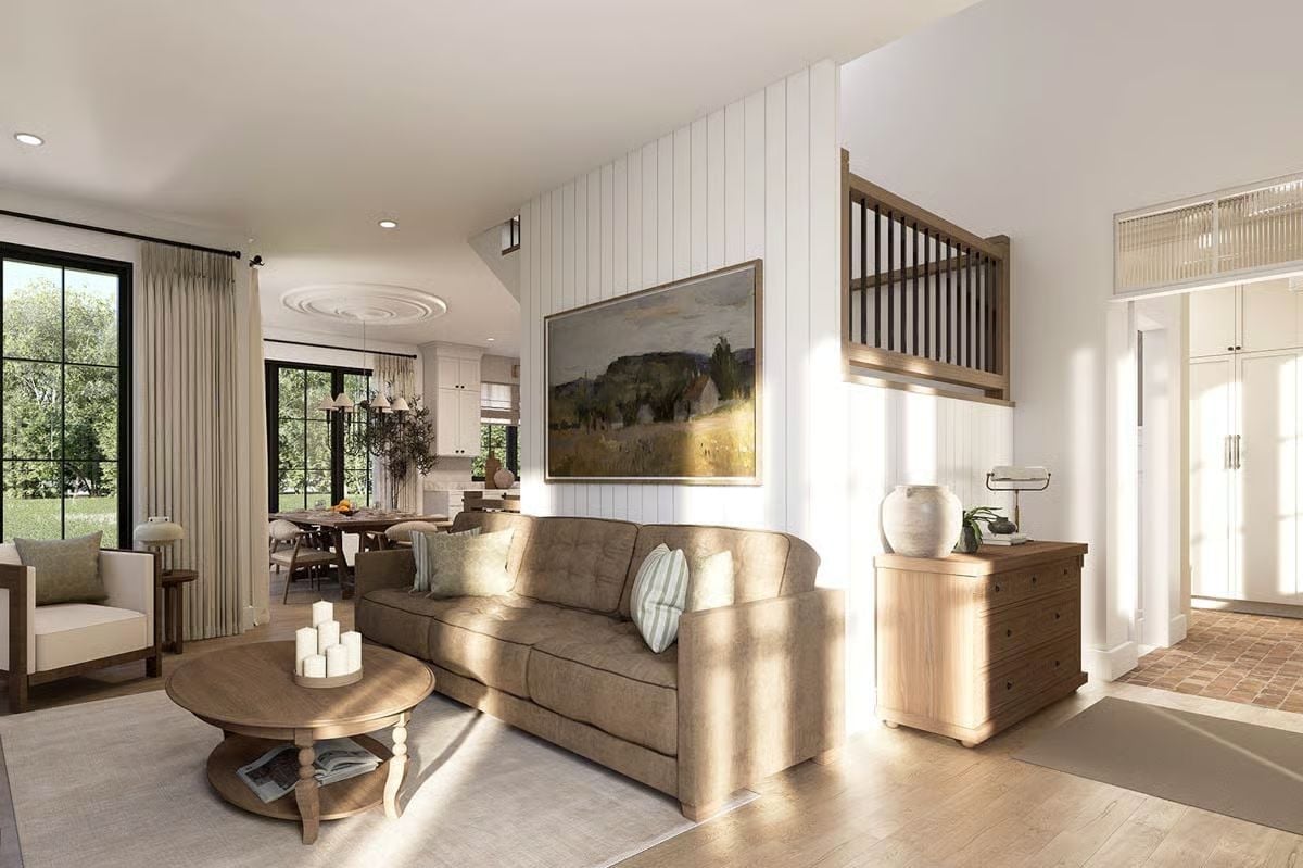 Shiplap, Sunlight, and a Sofa That Pulls the Whole Room Together