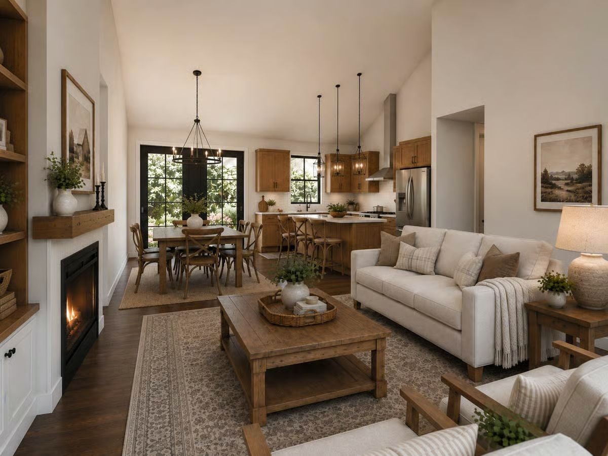 Warm Honey Cabinets and an Open Plan That Earns Every Square Foot