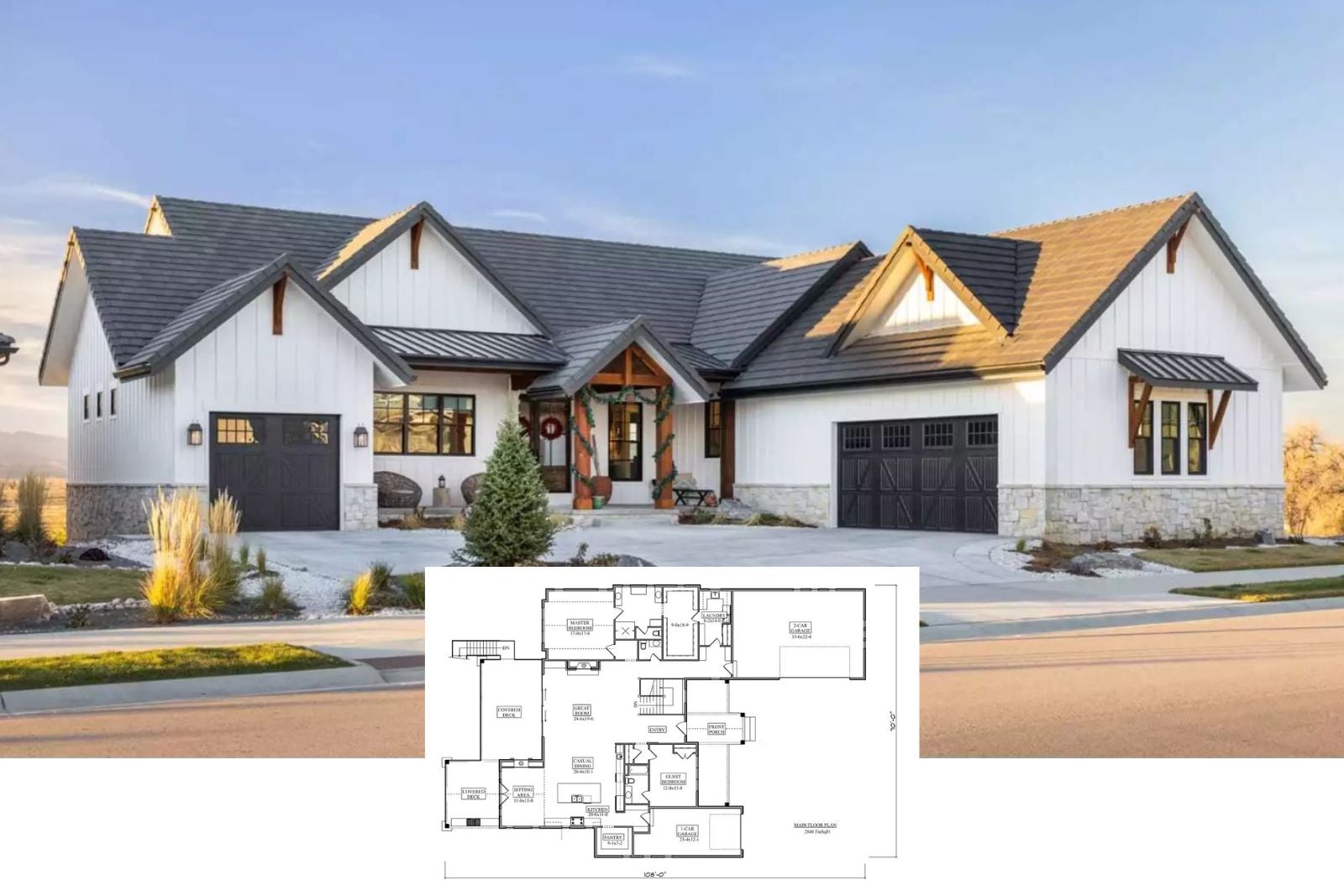 Get a Look at The Harriston Hills 2-Bedroom Modern Farmhouse Layout with Walkout Basement (2,848 Sq. Ft. Floor Plan)