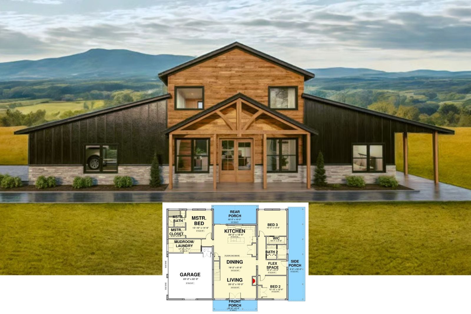 Durango 3-Bedroom Barndominium House Plan with Loft (2,539 Sq. Ft. Floor Plan)