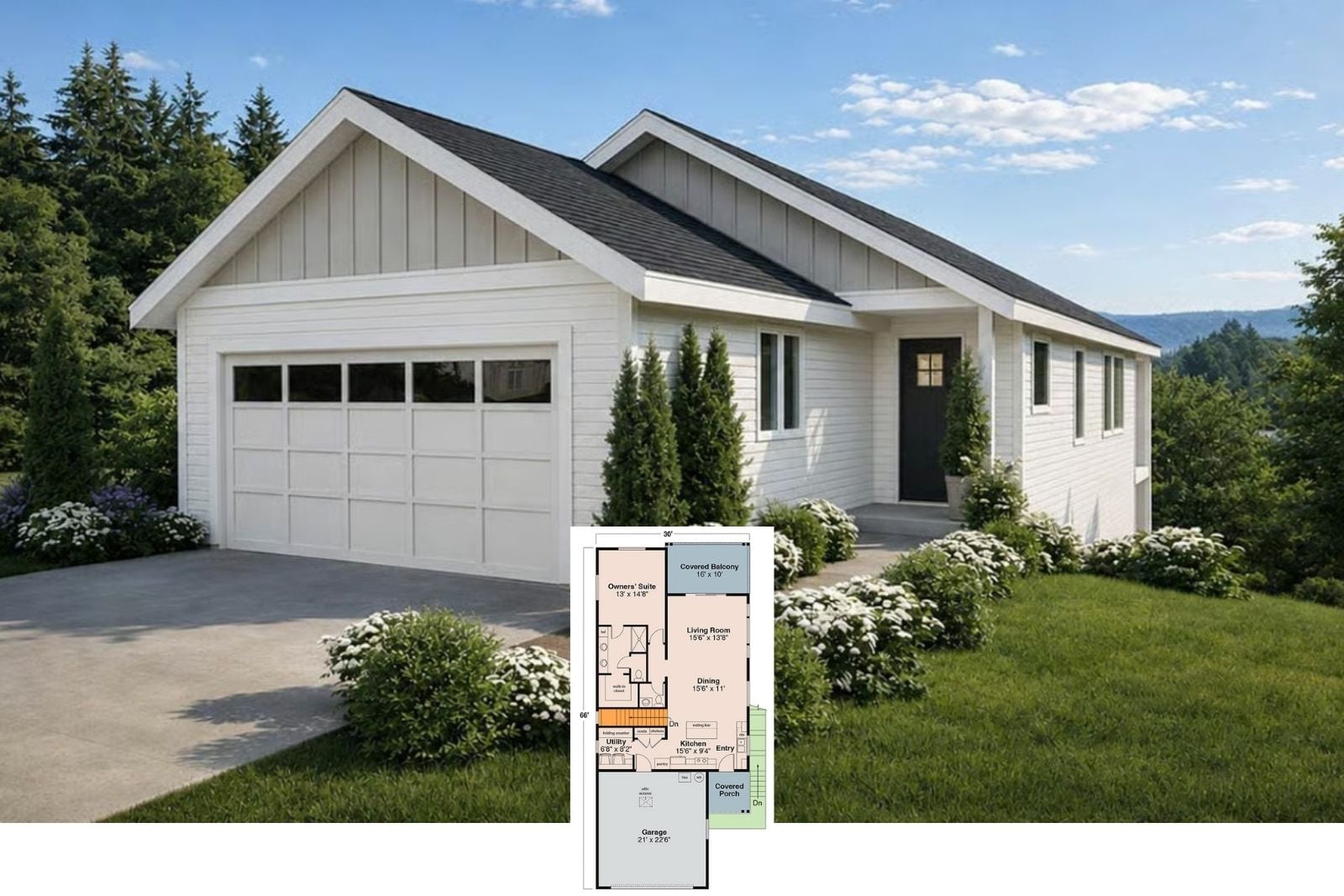 Snowberry 3-Bedroom Farmhouse Layout with Detached ADU (1,974 Sq. Ft. Floor Plan)