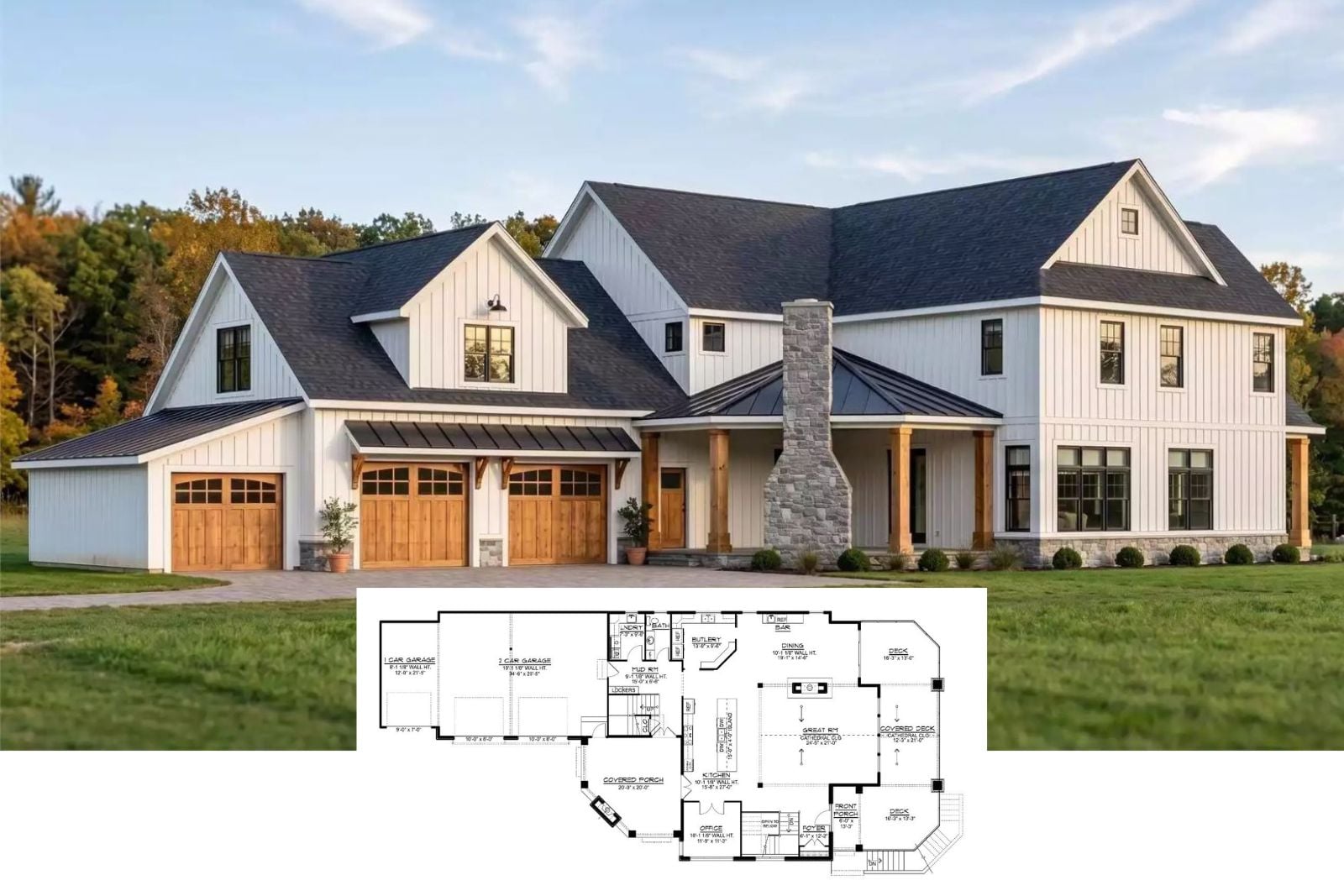 Sheringham 4-Bedroom Modern Farmhouse Layout with Walkout Basement (4,647 Sq. Ft. Floor Plan)