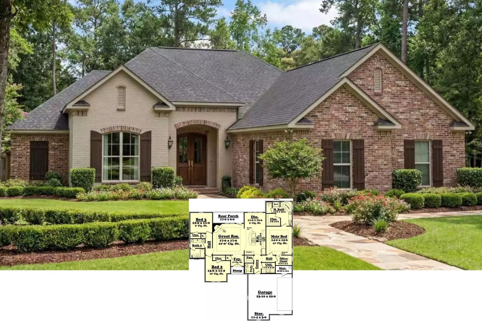 Ostlers Lane 3-Bedroom European House Plan with Covered Rear Porch (1,800 Sq. Ft. Floor Plan)