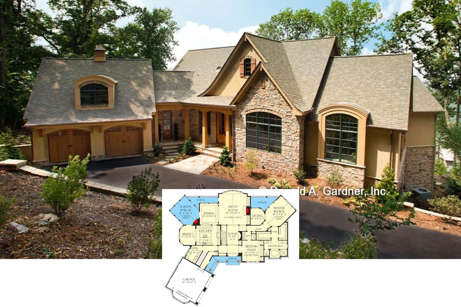 Ashcombe Manor 4-Bedroom Cottage House Plan with Bonus Room (4,547 Sq. Ft. Floor Plan)