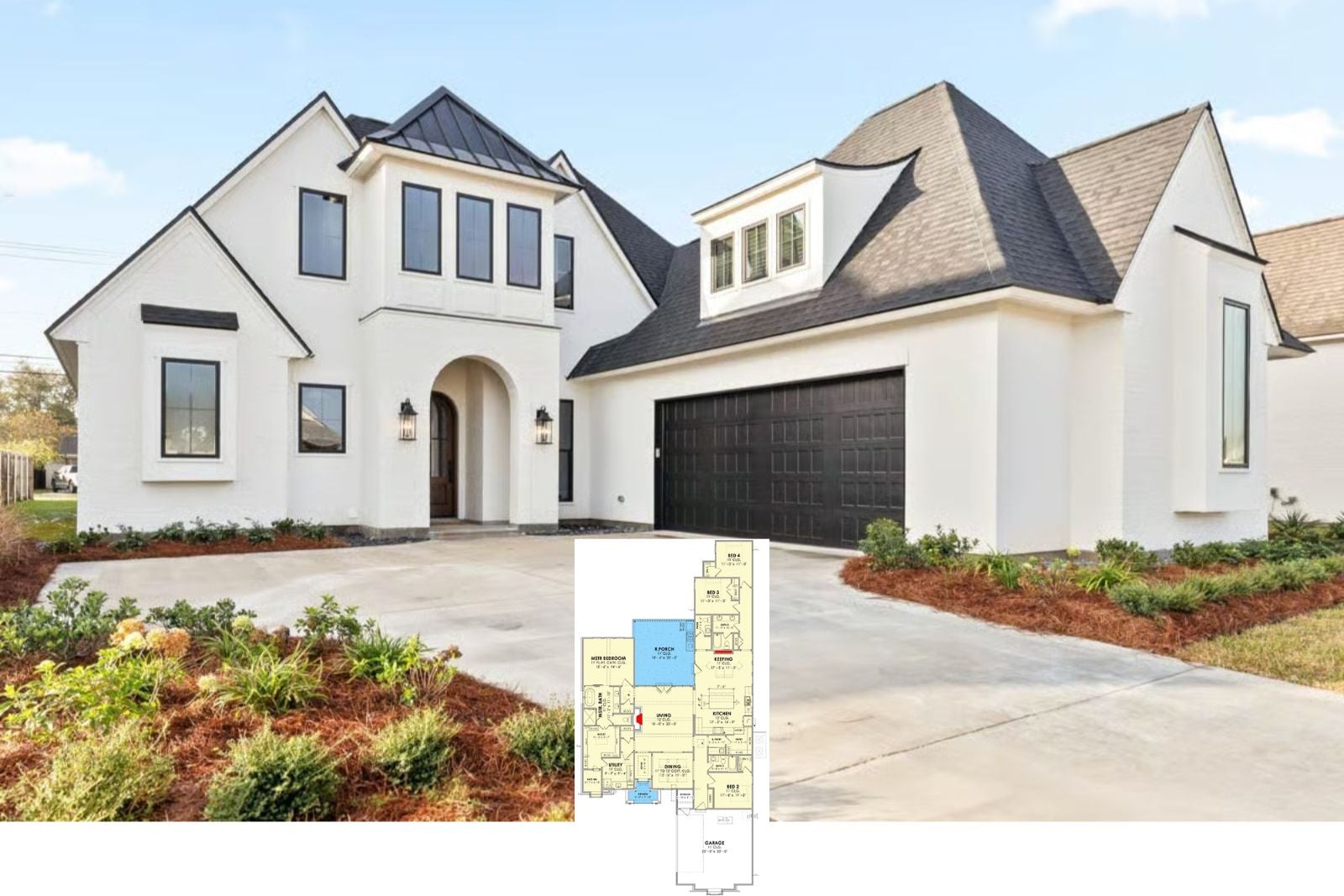 The Aventine 4-Bedroom European Modern House Plan with Courtyard Garage (2,846 Sq. Ft. Floor Plan)