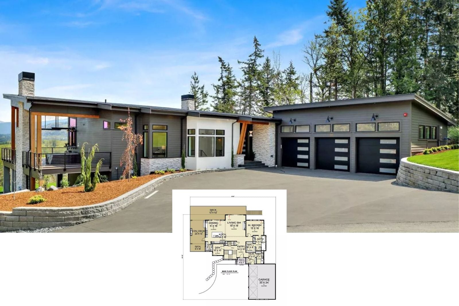 Moderno 4-Bedroom Modern House Plan with Wraparound Deck (3,986 Sq. Ft. Floor Plan)