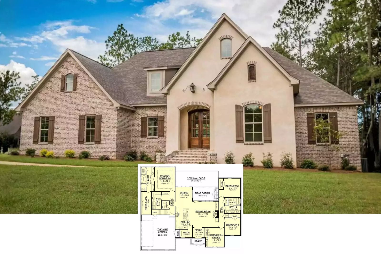 Southwood Fairway 4-Bedroom European House Plan with Bonus Room (2,399 Sq. Ft. Floor Plan)
