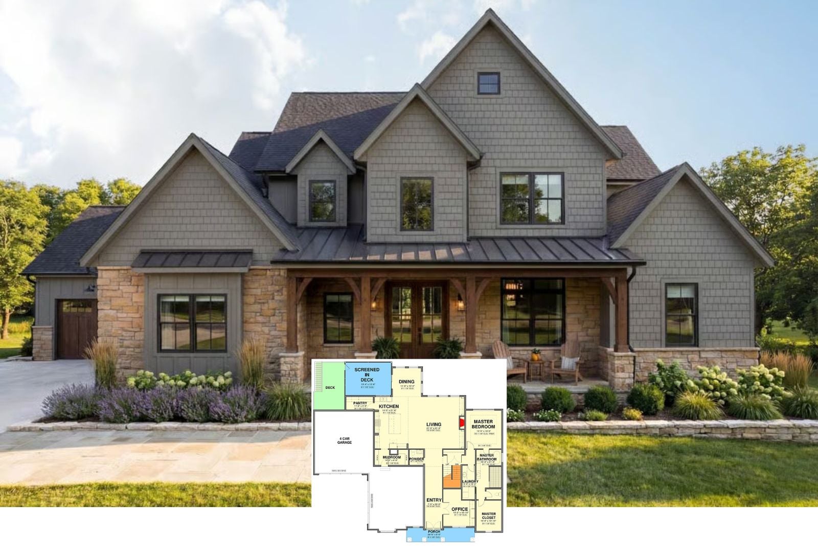 Whitlock 6-Bedroom New American Craftsman House Plan with Walkout Basement (3,868 Sq. Ft. Floor Plan)