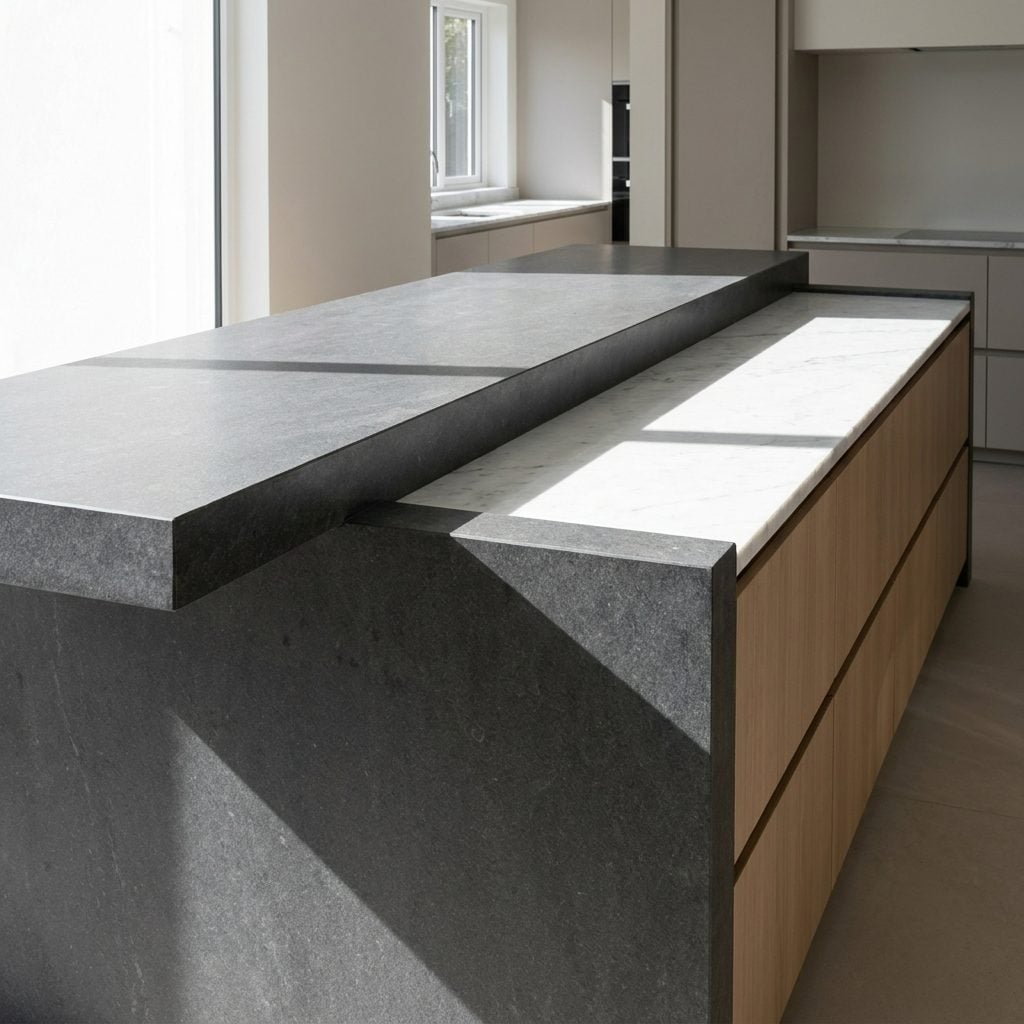 Adding Raised Bar Seating That Cuts the Island's Work Surface in Half