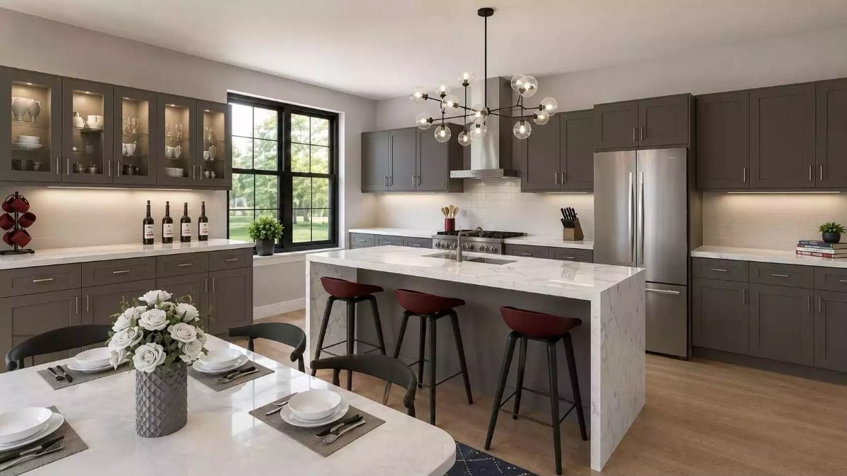Dark Cabinetry and Marble Surfaces Built for People Who Actually Cook