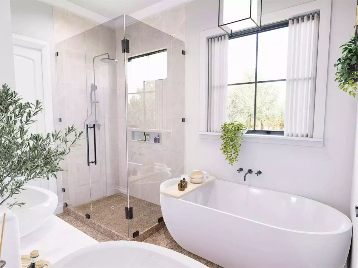 Freestanding Tub Parked Under a Window Is the Oldest Trick That Still Works