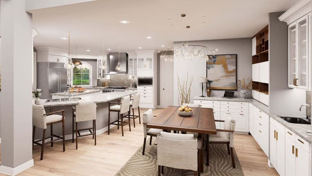 Marble Counters, Wood Table, and a Layout That Earns Every Square Foot