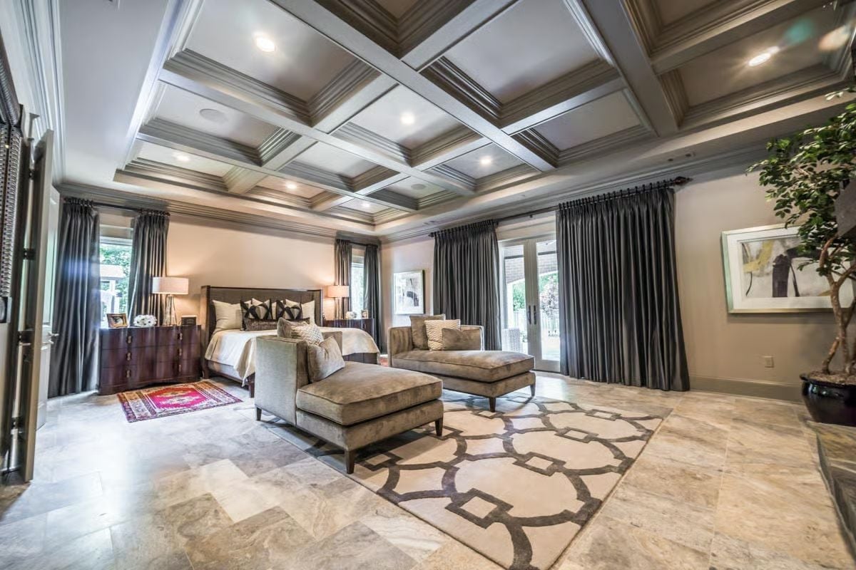 Coffered Ceiling and Chaise Seating Give This Master Suite a Second Life After Hours