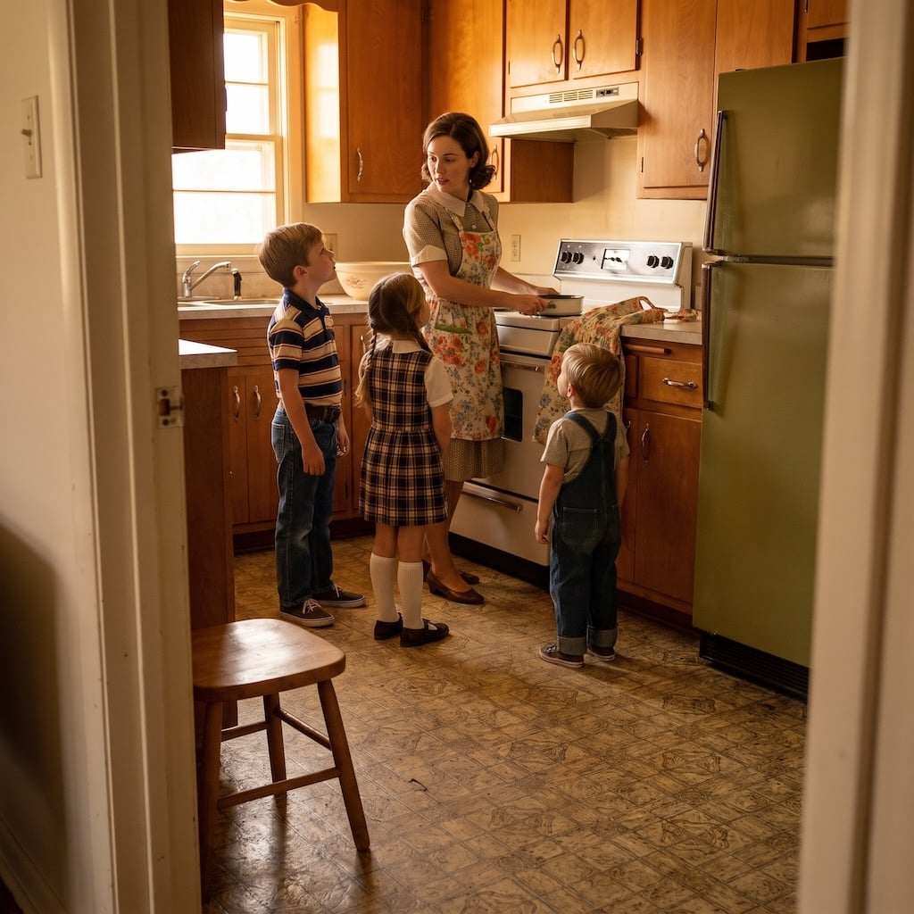 A child asking Mom if there are any chores left to finish